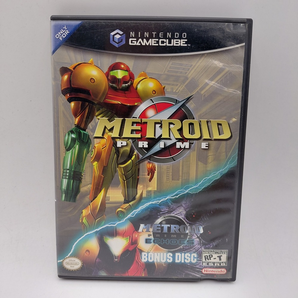 Metroid Prime Nintendo GameCube with Metroid Prime 2 Echoes Bonus Disc CIB